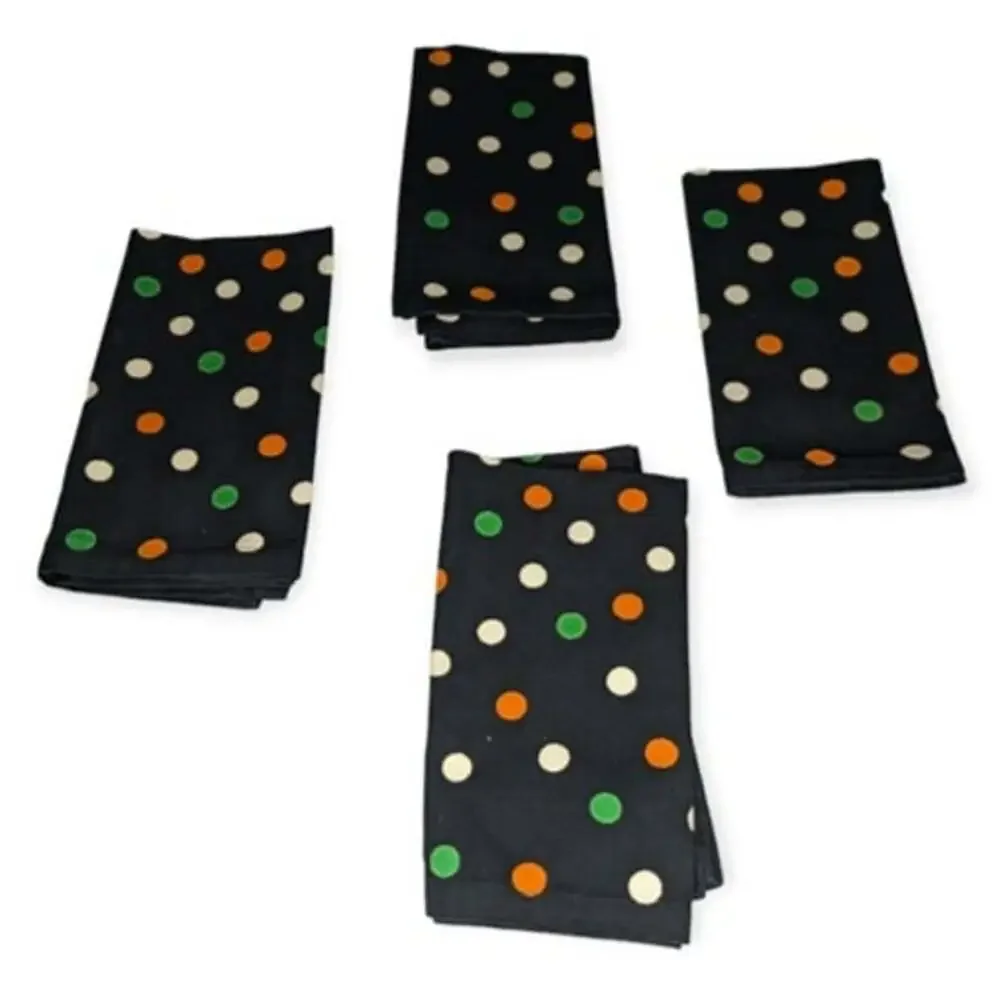 Tag Set of 4 Black & Polka Dot Cloth Napkins